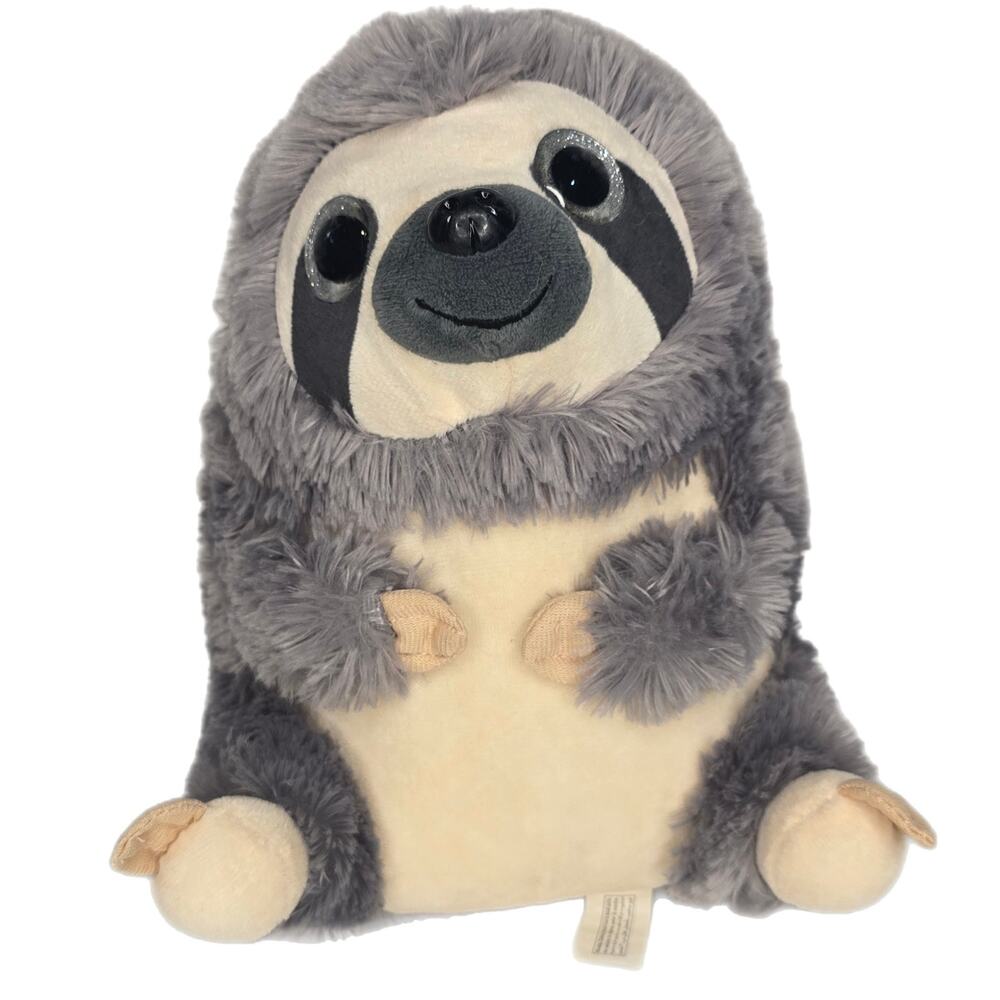 Nanco Belly Buddies 11" Plush Stuffed Animal GRAY SLOTH Sparkle Eyes Nocturnal